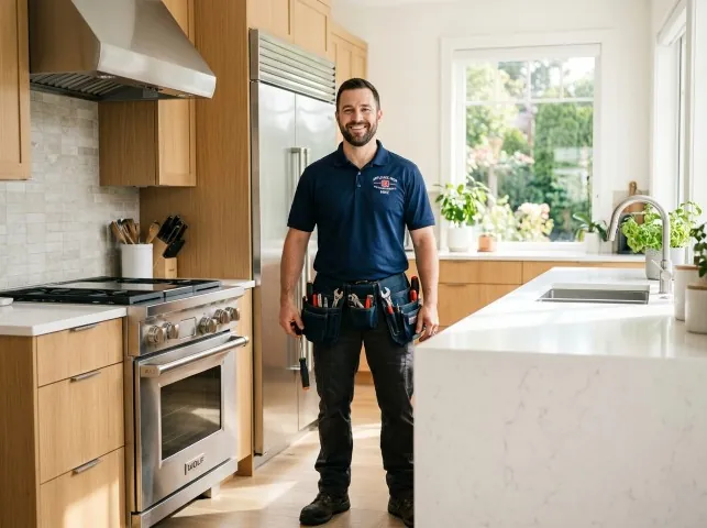 Appliance Repair Hero technician in a Blackstock, SC kitchen after an appliance repair